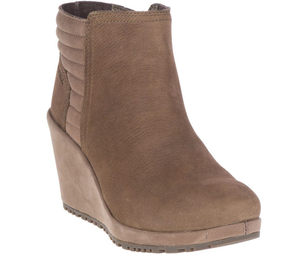 Botas Senhora - Merrell Tremblant Wedge Bluff Waterproof - Marrom - NQX076431